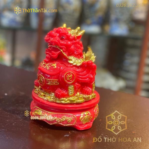 Tỳ Hưu Phong Thủy Đế Xoay Bột Đá Đỏ