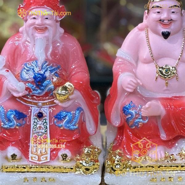 Tượng Thần Tài Thổ Địa Bột Đá Vuông Đỏ