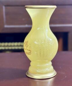 Lọ Hoa Lưu Ly Vàng Bọc Đồng