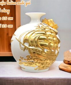 Bình Hút Lộc Thuận Buồm Xuôi Gió Men Dát Vàng