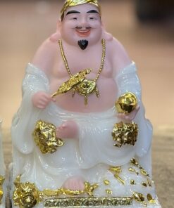 Tượng Thần Tài Thổ Địa Bột Đá Vuông Trắng