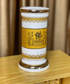 Ống Hương Sứ Bát Nhã Tâm Kinh Vàng