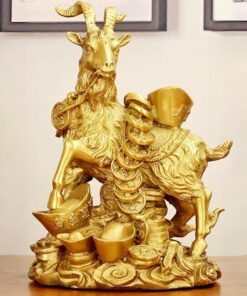 Tượng Dê Cõng Tiền Vàng Tài Lộc