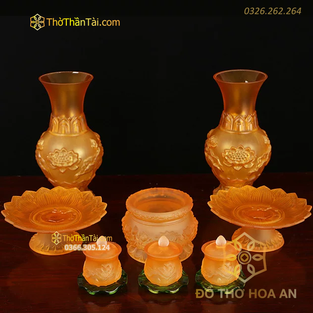 Lọ Hoa Lưu Ly Vàng
