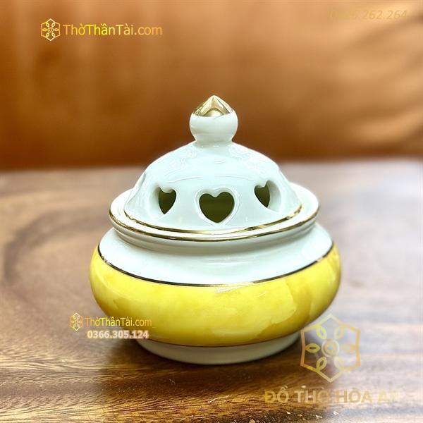 Đốt Trầm Sứ Vân Đá Vàng