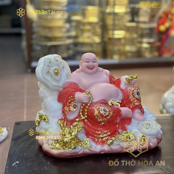 Phật Di Lặc Như Ý Bột Đá Đỏ