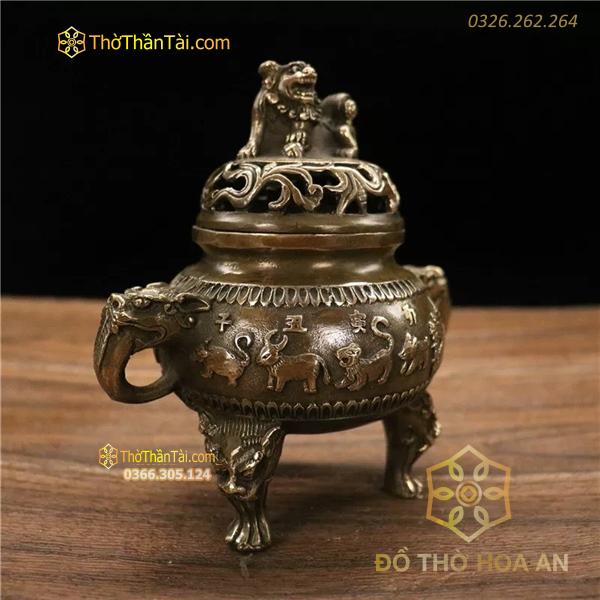 Đốt Trầm Thập Nhị Chi Đồng Nắp Nghê