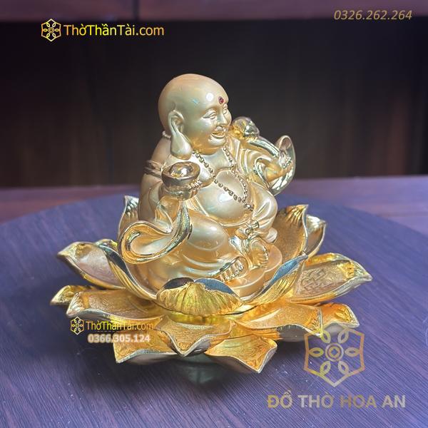 Tượng Di Lặc Tọa Sen Đặt Ô Tô-Bàn Làm Việc
