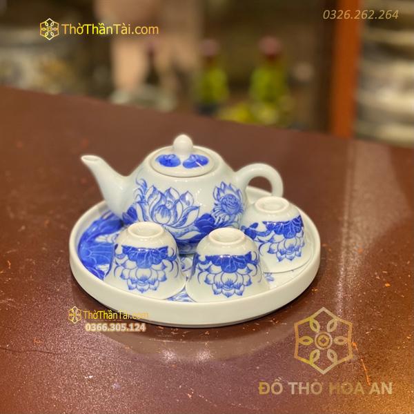 Bộ Ấm Chén Trà Thờ Men Ngọc