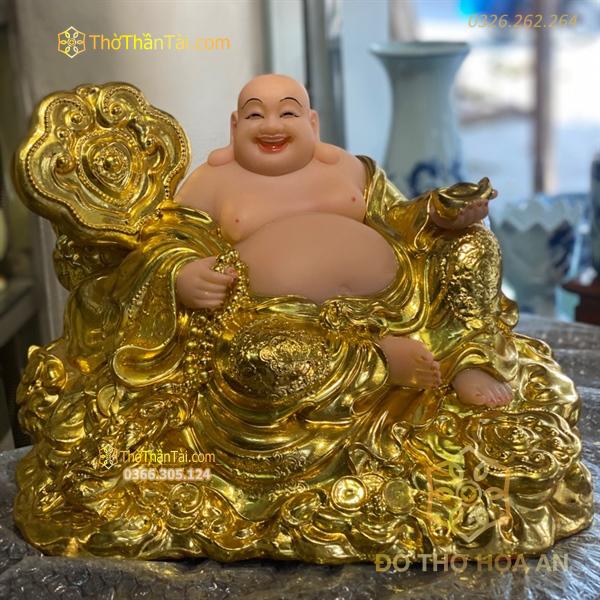 Tượng Di Lặc Như Ý Dát Vàng 24K