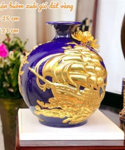 Bình Hút Lộc Thuận Buồm Xuôi Gió Men Dát Vàng