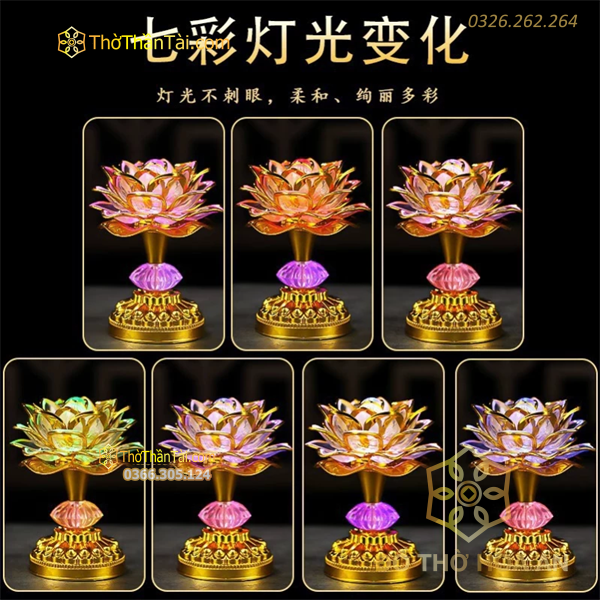 Đài Tụng Kinh Hoa Sen Dùng Pin