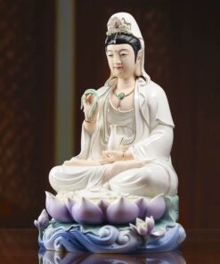 Tượng Quan Âm Ngồi Đài Sen Sứ Đức Hóa