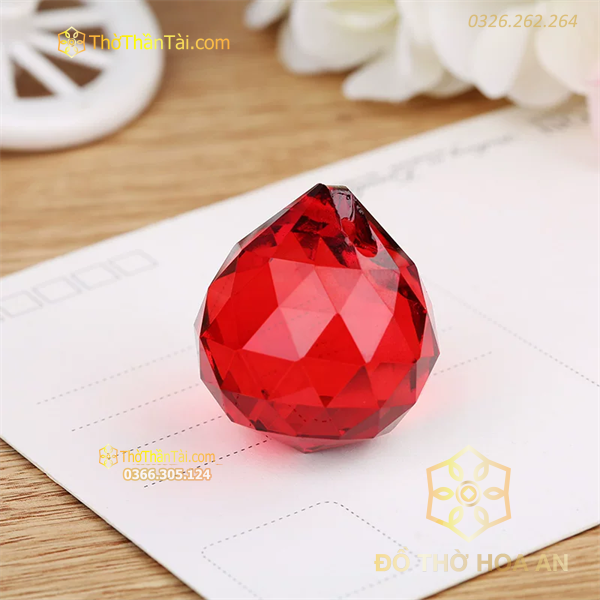 Cầu Treo Phong Thủy Pha Lê Đỏ