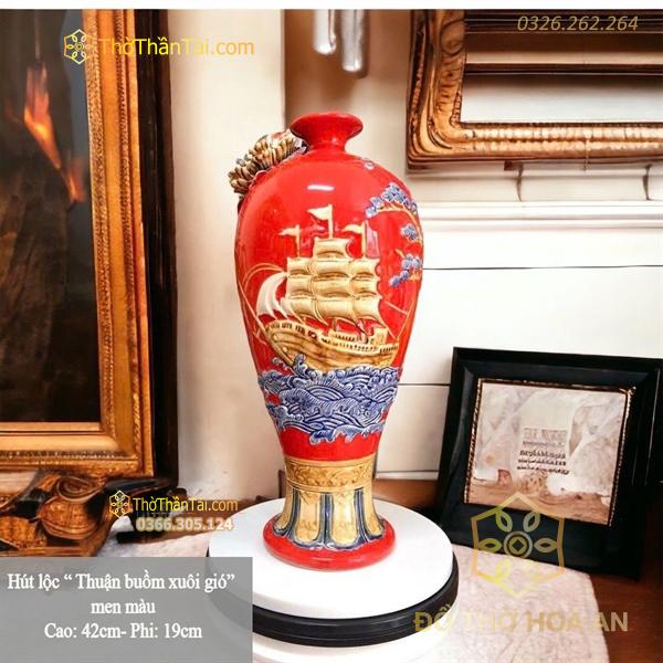 Mai Bình Thuận Buồm Xuôi Gió Men Màu Đắp Nổi