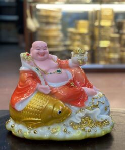 Tượng Phật Di Lặc Cá Bột Đá Đỏ