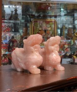 Cặp Tỳ Hưu Đá Thạch Anh Hồng