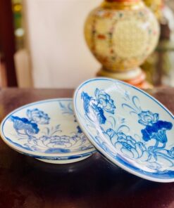 Mâm Bồng Thờ Hoa Sen Men Ngọc Chân Thấp