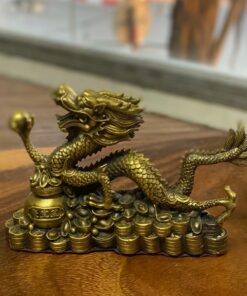 Rồng Đồng cầm Ngọc Bệ Hũ Tiền Vàng
