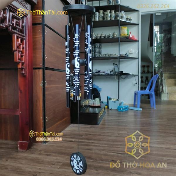 Chuông Gió Treo Bát Quái Âm Dương Màu Đen