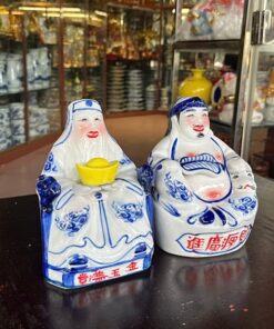 Tượng Thần Tài Thổ Địa Sứ Xanh Bát Tràng