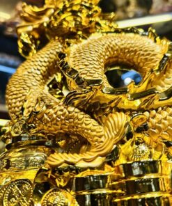 Tượng Rồng Kéo Túi Tiền Tài