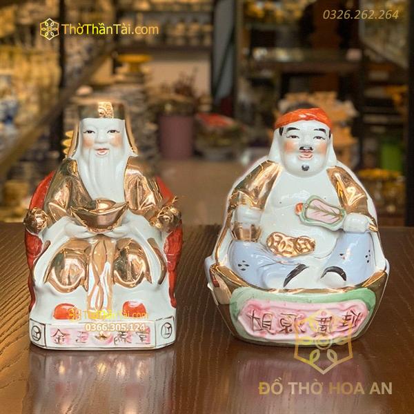 Tượng Thần Tài Thổ Địa Sứ Dát Kim