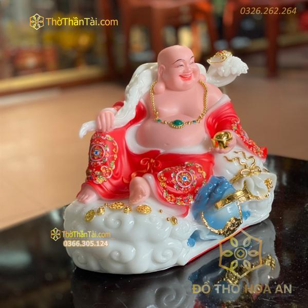 Tượng Di Lặc Phú Qúy Bột Đá Đỏ