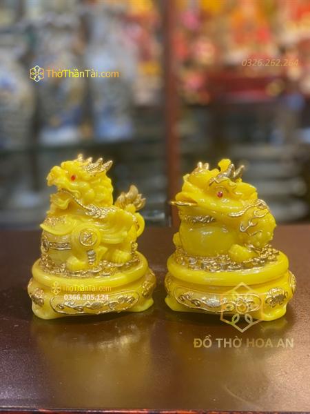 Cặp Cóc Thiềm Thừ & Tỳ Hưu Phong Thủy Đế Xoay Bột Đá Vàng