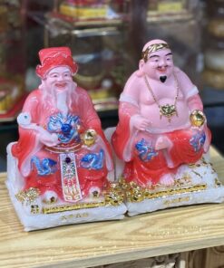 Tượng Thần Tài Thổ Địa Bột Đá Vuông Đỏ