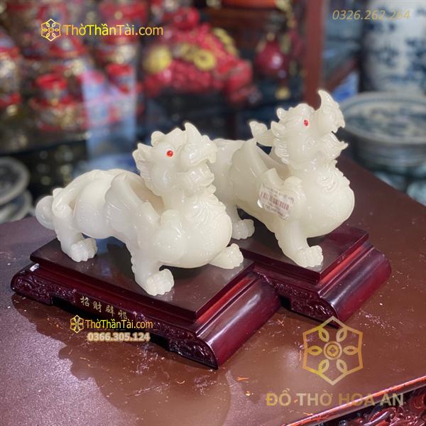 Cặp Tỳ Hưu Phong Thủy Bột Đá Trắng