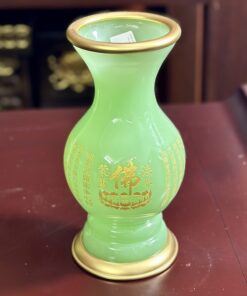 Lọ Hoa Lưu Ly Xanh Bọc Đồng