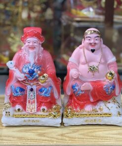 Tượng Thần Tài Thổ Địa Bột Đá Vuông Đỏ