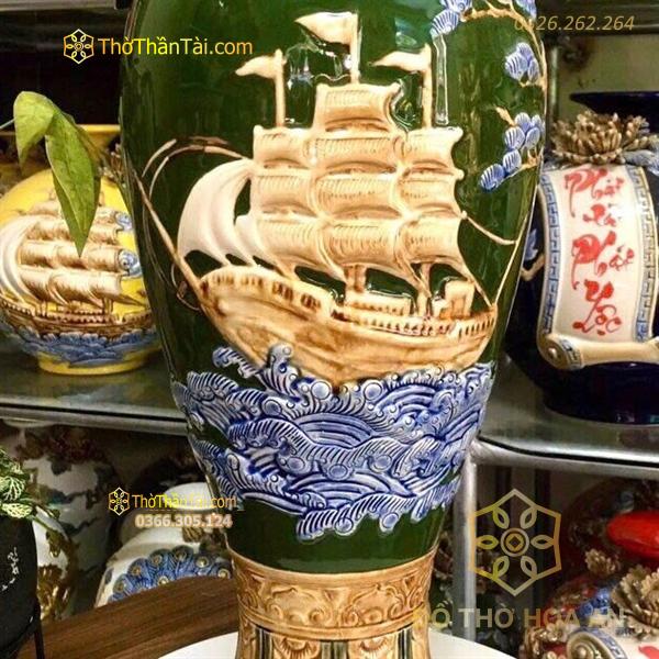 Mai Bình Thuận Buồm Xuôi Gió Men Màu Đắp Nổi