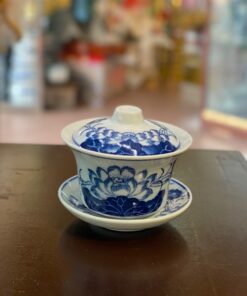 Bát Sâm/ Bát Nước Hoa Sen Men Lam