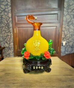 Bình Hút Tài Lộc Như Ý Hoa Mẫu Đơn Màu Vàng