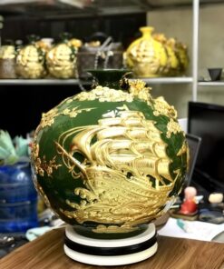 Bình Hút Lộc Thuận Buồm Xuôi Gió Men Dát Vàng