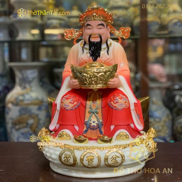 Tượng Thần Tiền/ Thần Phát Đá Đỏ TD10