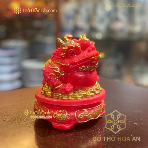 Cóc Thiềm Thừ Phong Thủy Đế Xoay Bột Đá Đỏ