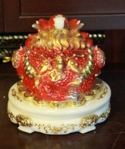 Cóc Thiềm Thừ Vua Phong Thủy Đế Xoay Bột Đá Đỏ