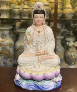Tượng Quan Âm Ngồi Đài Sen Sứ Đức Hóa