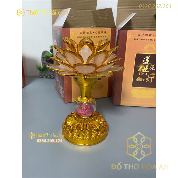 Đài Tụng Kinh Hoa Sen Dùng Pin