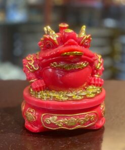 Cóc Thiềm Thừ Phong Thủy Đế Xoay Bột Đá Đỏ