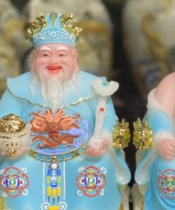 Tượng Thần Tài Thổ Địa Bột Đá Phú Quý Rồng Xanh Dương