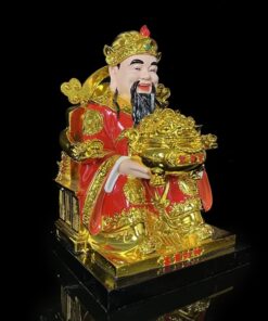 Tượng Thần Phát/ Tượng Thần Tiền Triệu Công Minh Composite Đỏ Ngồi Ngai