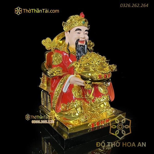 Tượng Thần Phát/ Tượng Thần Tiền Triệu Công Minh Composite Đỏ Ngồi Ngai