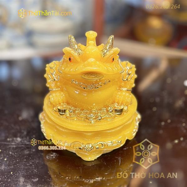 Cóc Thiềm Thừ Phong Thủy Đế Xoay Bột Đá Vàng