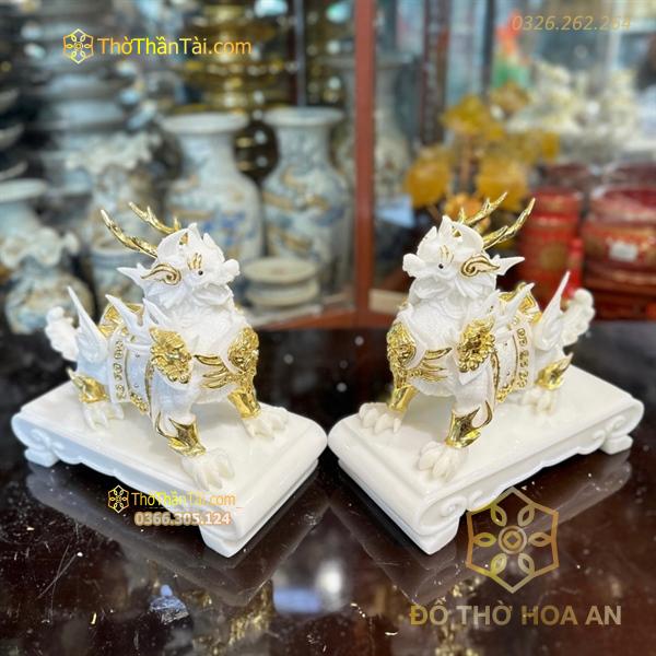 Cặp Tỳ Hưu Bột Đá Trắng