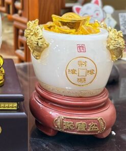 Bồn Tụ Bảo Chiêu Tài Đá Trắng