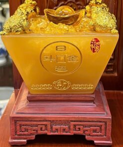 Bồn Tụ Bảo Chiêu Tài Vuông Đá Vàng
